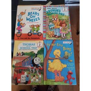 Mixed Lot of 4 Beginner Reading Big Bird, Berenstain & more Hardcover Kids Books